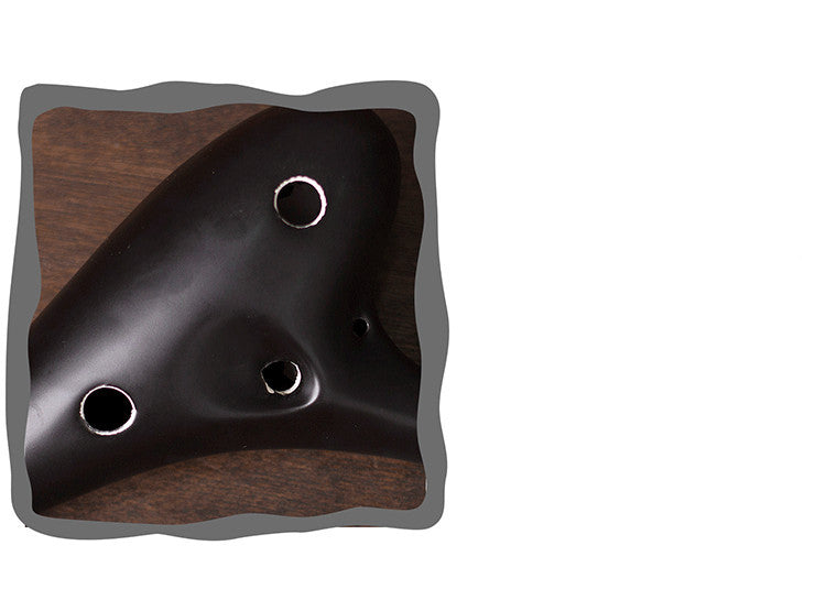 Black Ceramic 12-Hole Alto C Ocarina Musical Instrument