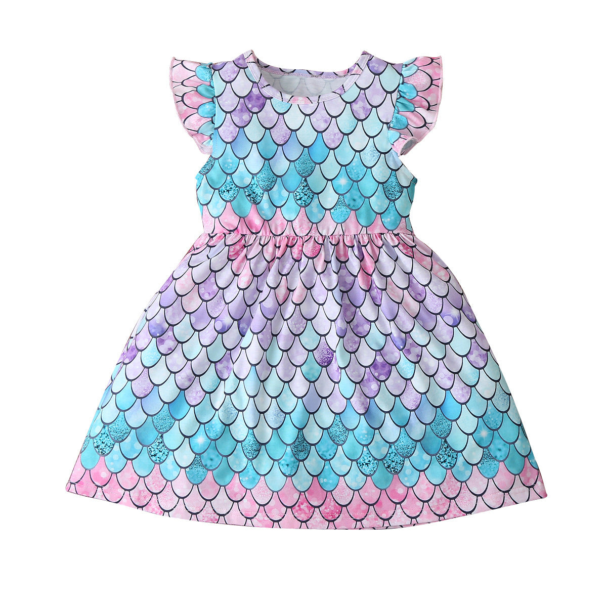 Fish scale print dress