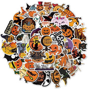 50PCS Halloween Waterproof Stickers – Spooky Vinyl Decals for Laptops, Bottles, and Party Decorations