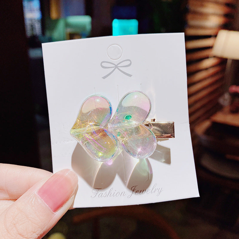 Girly Heart Transparent Hairpin
