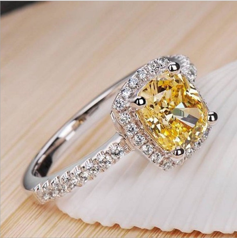 Womens Engagement Rings White Gold Alloy Trendy Anelli