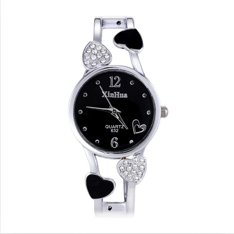 Elegant Diamond-Set British Ladies' Watch Set with Rose Gold and Alloy Bracelets