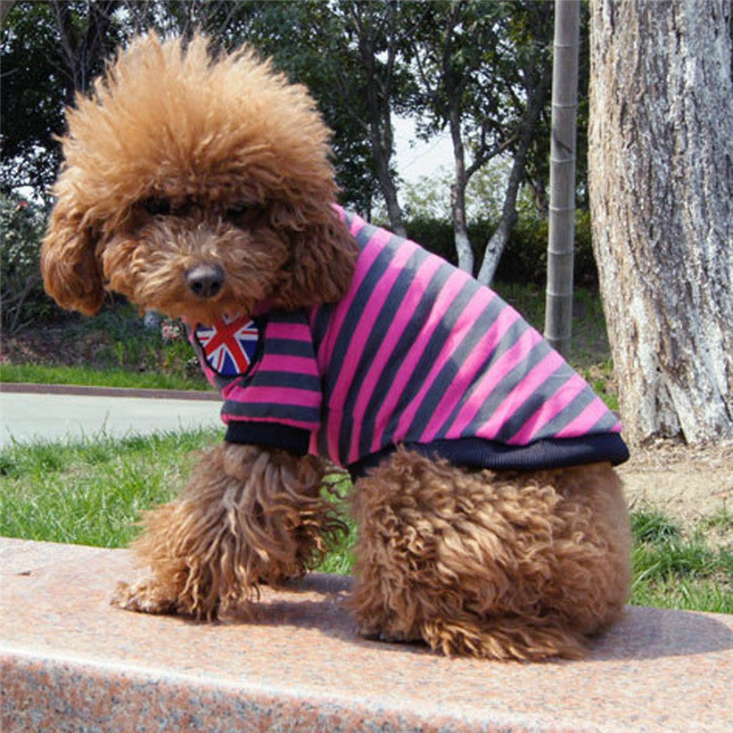 Comfy Striped Round Neck Pet Shirt