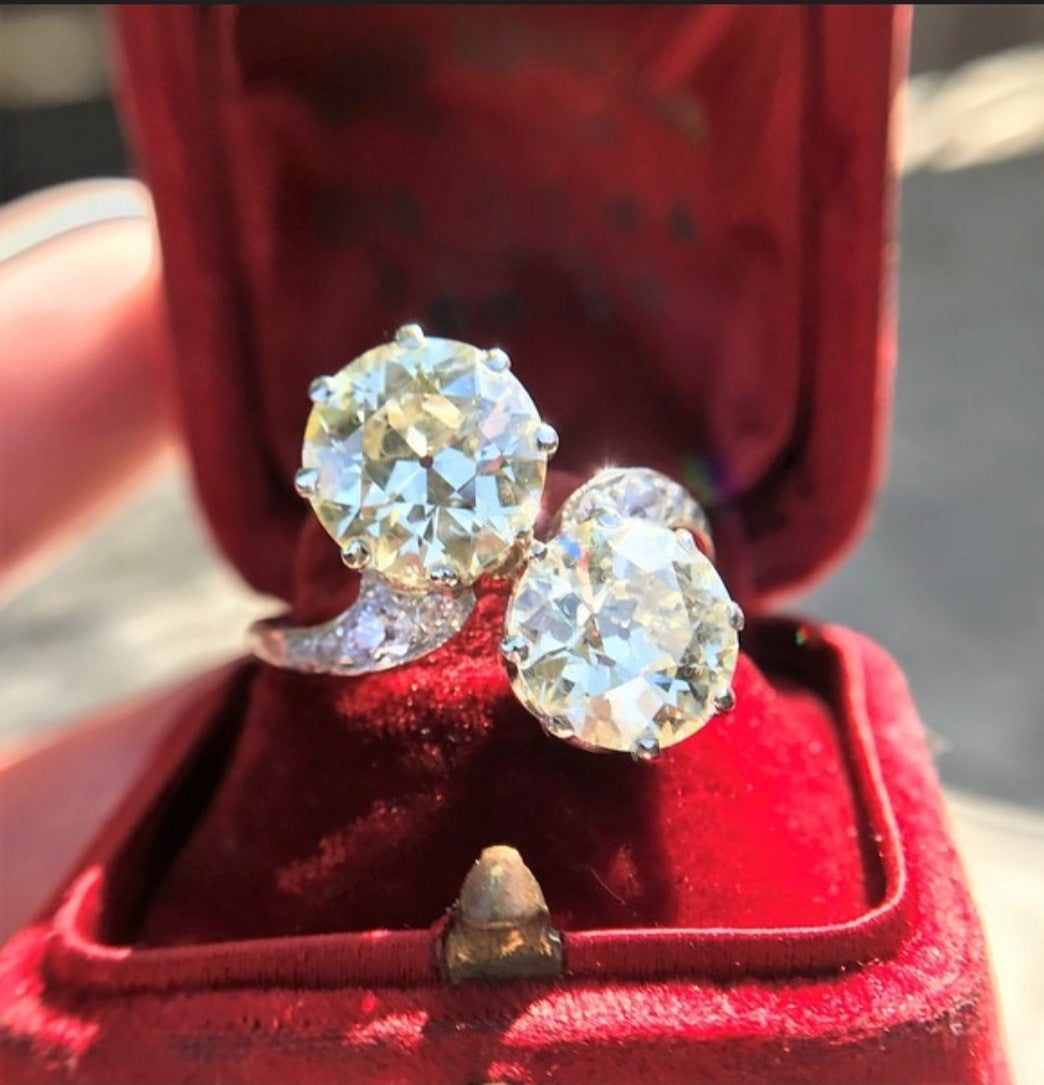 Elegant Personalized Simulated Diamond Engagement Ring