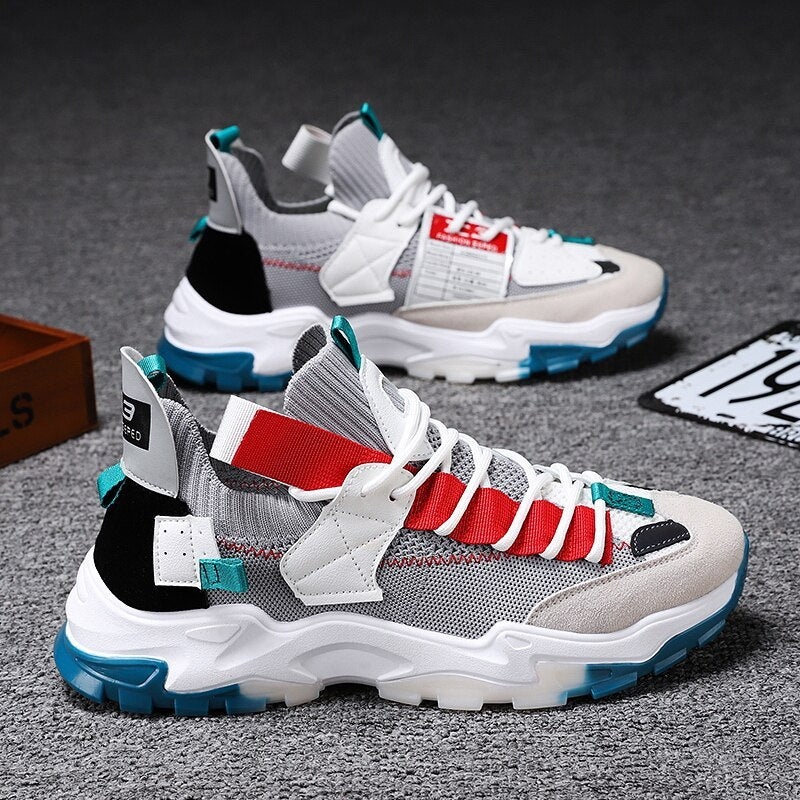 Mesh Sports and Leisure Color Matching Platform Flying Shoes