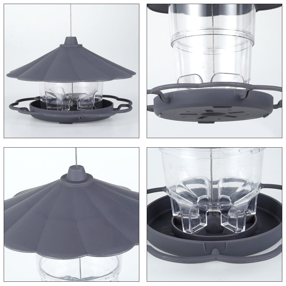 Foldable Hanging Wild Bird Feeder with Removable Roof – Large Capacity Outdoor Garden Birdcage Feeder