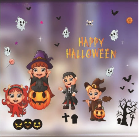 Halloween Color Static Stickers – Removable Window Clings for Party and Home Decorations