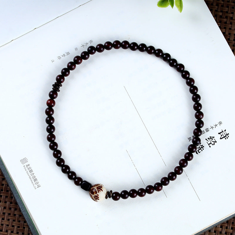 Simple All-match Natural Rosewood Double-ring Bracelet