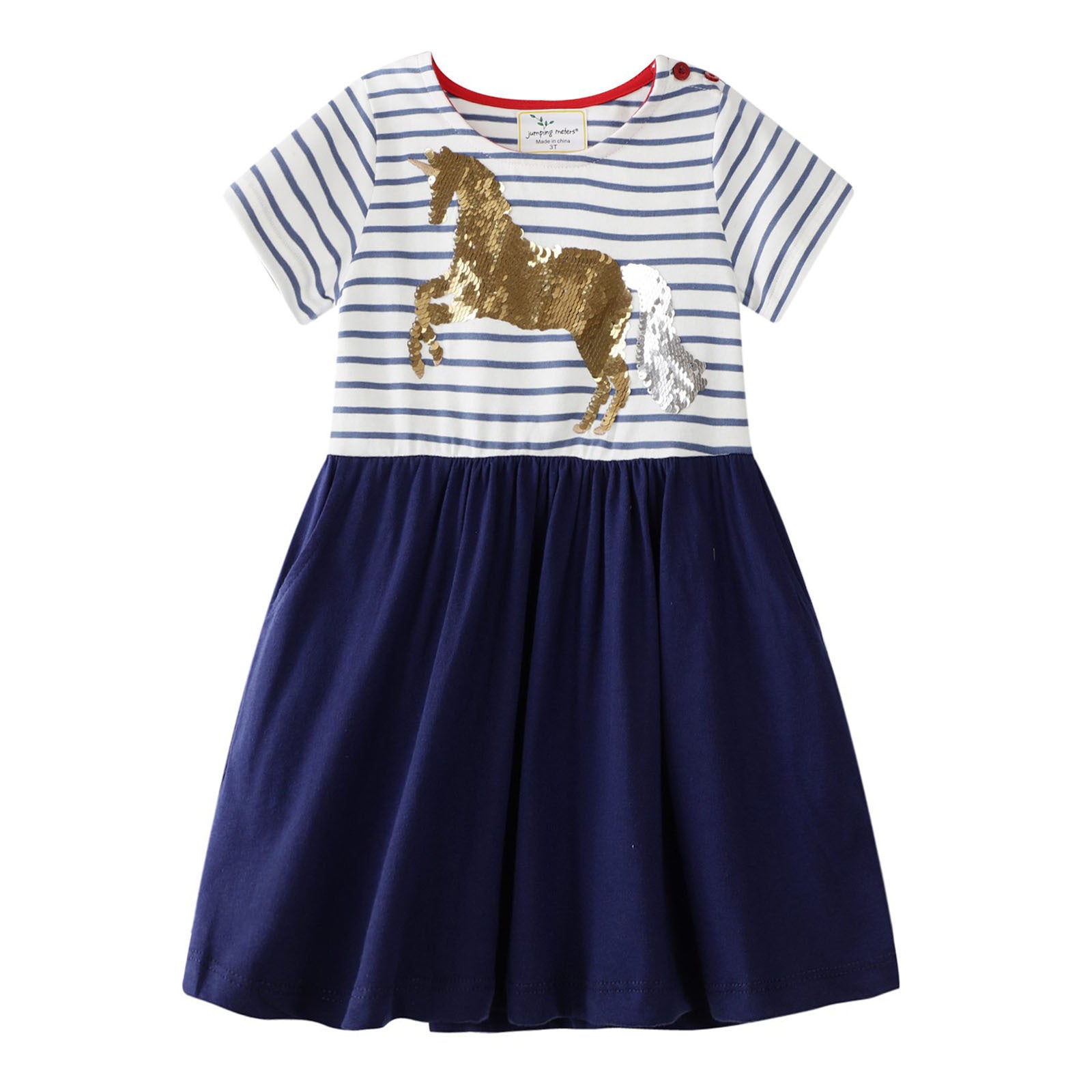 Fashion Cute Sequin Embroidered Girls Dress