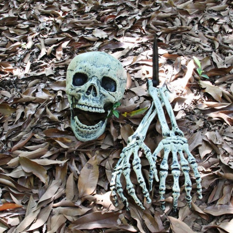 Halloween Skull Claw Props – Funny Horror Simulation Ornaments for Haunted House and Garden Decorations