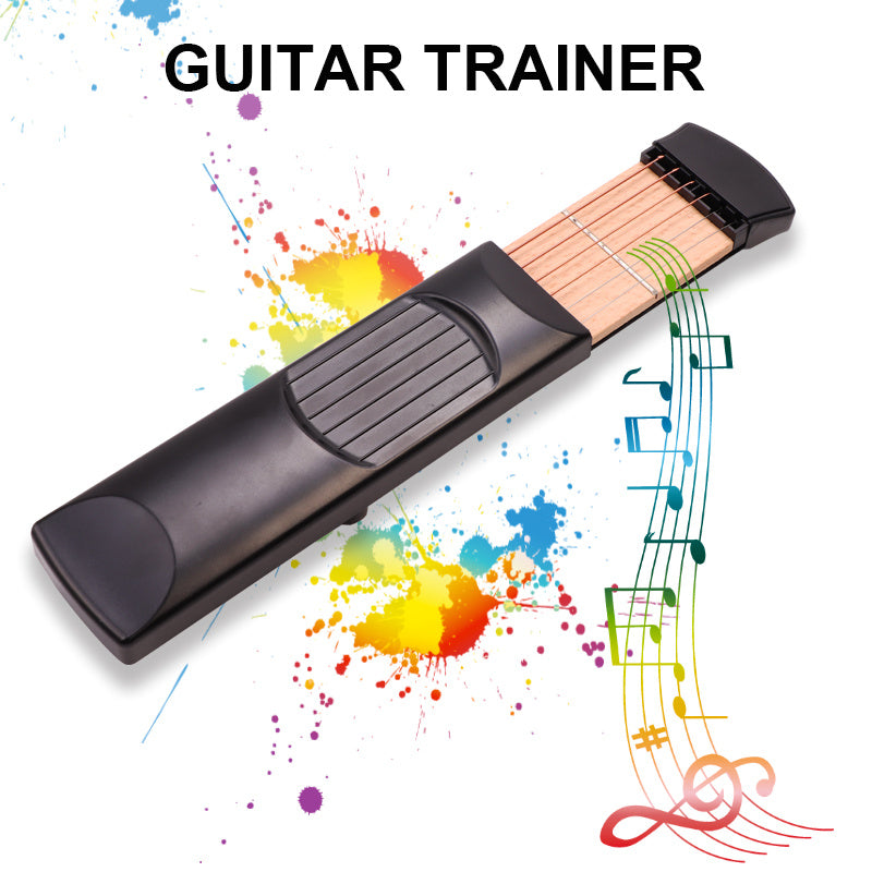 Pocket Guitar Portable for Acoustic Guitar Practice Tool Gadget Chord Trainer 6 String 4 Fret Model for Beginner Finger training
