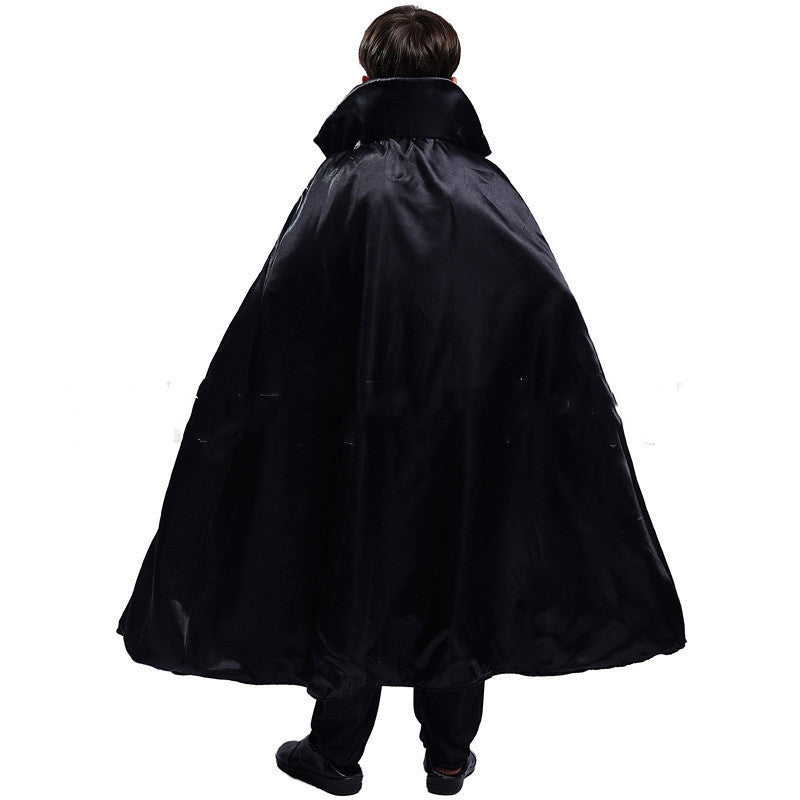 Kids Fantasy Costume Set – European and American Style Halloween Outfit with Cape, Shirt, Pants, and Vest