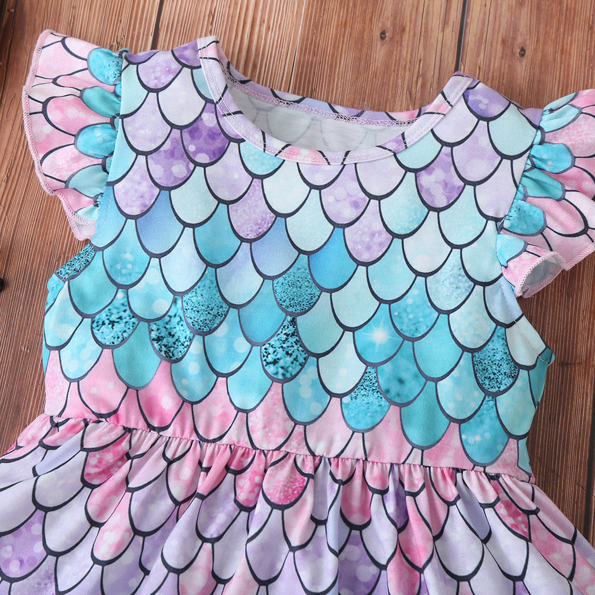 Fish scale print dress