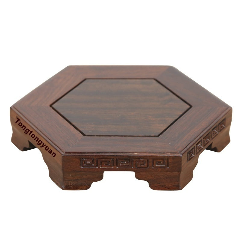 Red Wood Carving Craft Base Ebony