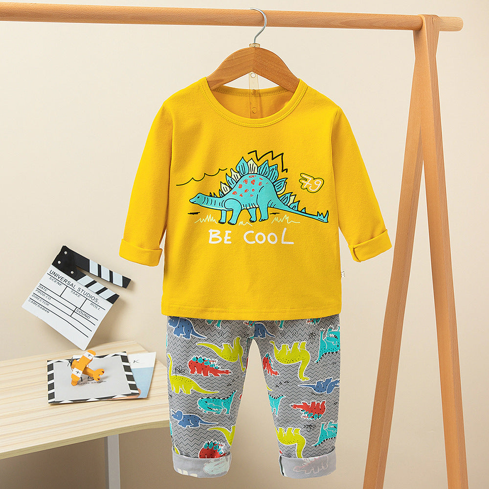 Printed Cute Cartoon Casual Children's Clothing Home Service Suit