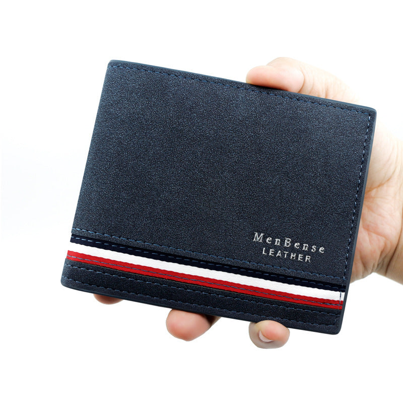 Men's Slim PU Leather Silk Wallet with Letter Pattern