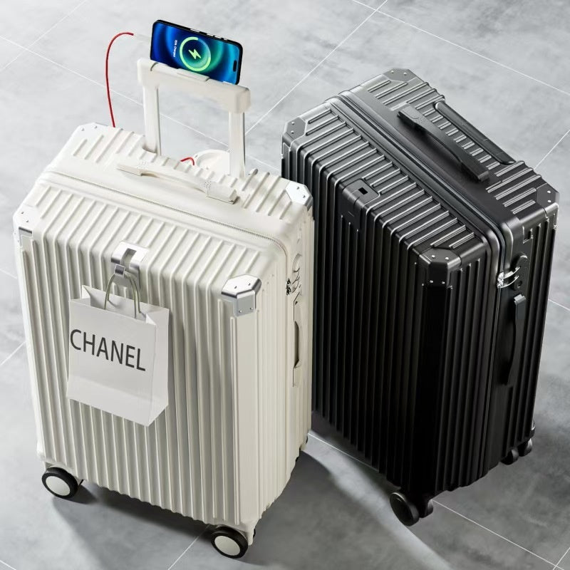 Unisex Trolley Case Luggage ABS PC Shell Aluminum Frame