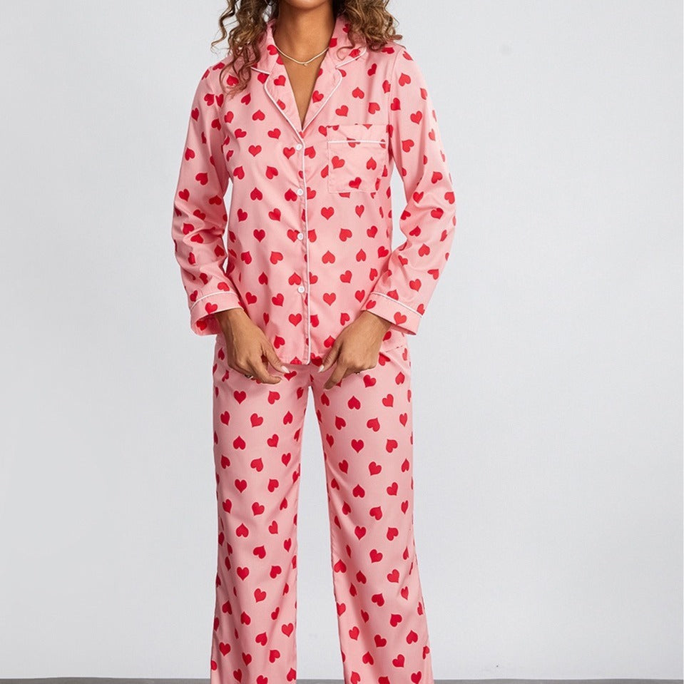 Unisex Cartoon Print Loungewear Set Relaxed Polyester