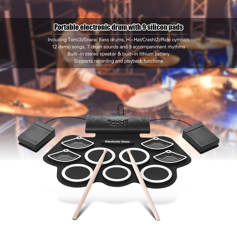 Portable Foldable Silicone Hand Roll-Up Electric Drum Kit