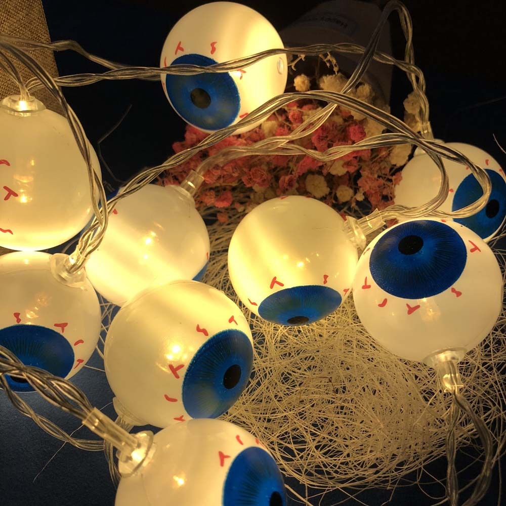 Halloween Skull Pumpkin String Lights – 1.5m Warm White LED Lanterns for Ghost Festival Party Decor