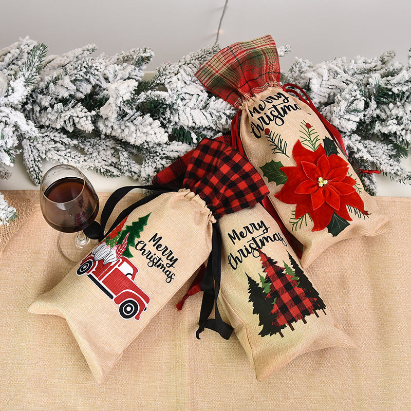Christmas Wine Bottle Decoration Set for Home Furnishing