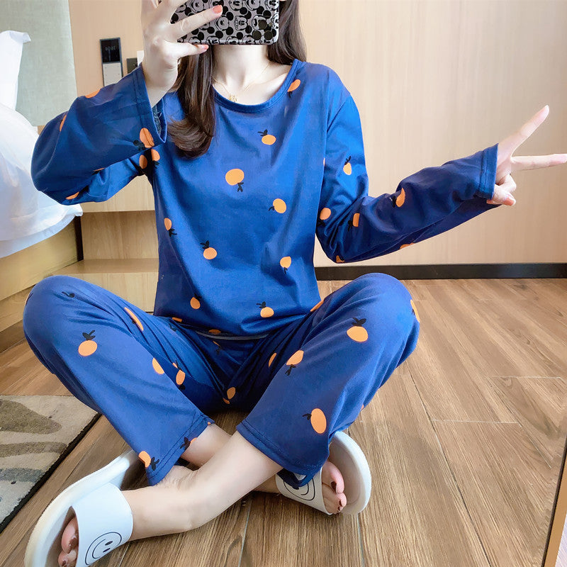 Cute Long-Sleeved Trousers Cartoon Student Pajamas Home Service Suit