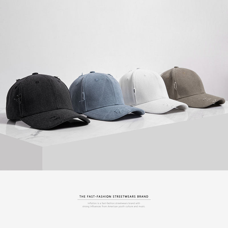 Trendy Unisex Distressed Solid Color Baseball Cap