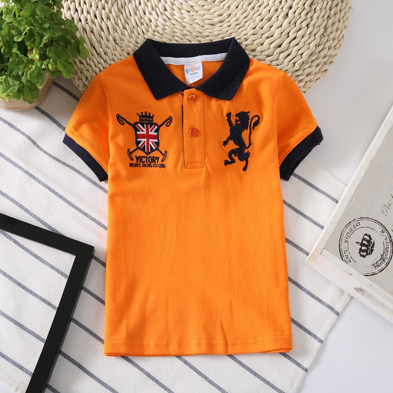 Boys Korean Short Sleeve Moisture Wicking Polo Shirt