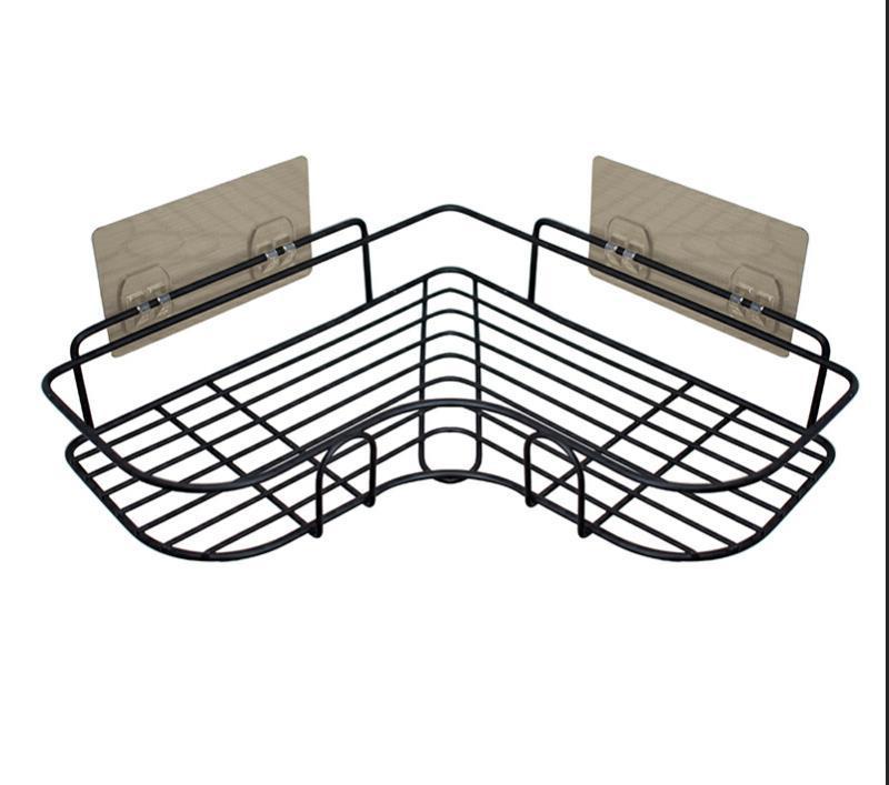 Punch-Free Wall-Mounted Bathroom Storage Rack – Kitchen Corner Shelf with Tripod