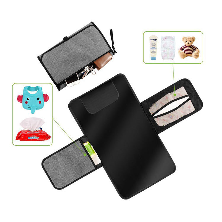 Baby Portable Foldable Waterproof Diaper Changing Mat – Travel Play Mat with Storage Bag