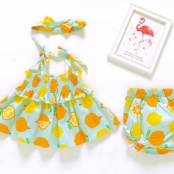 Lemon Girls Suspender Dress
