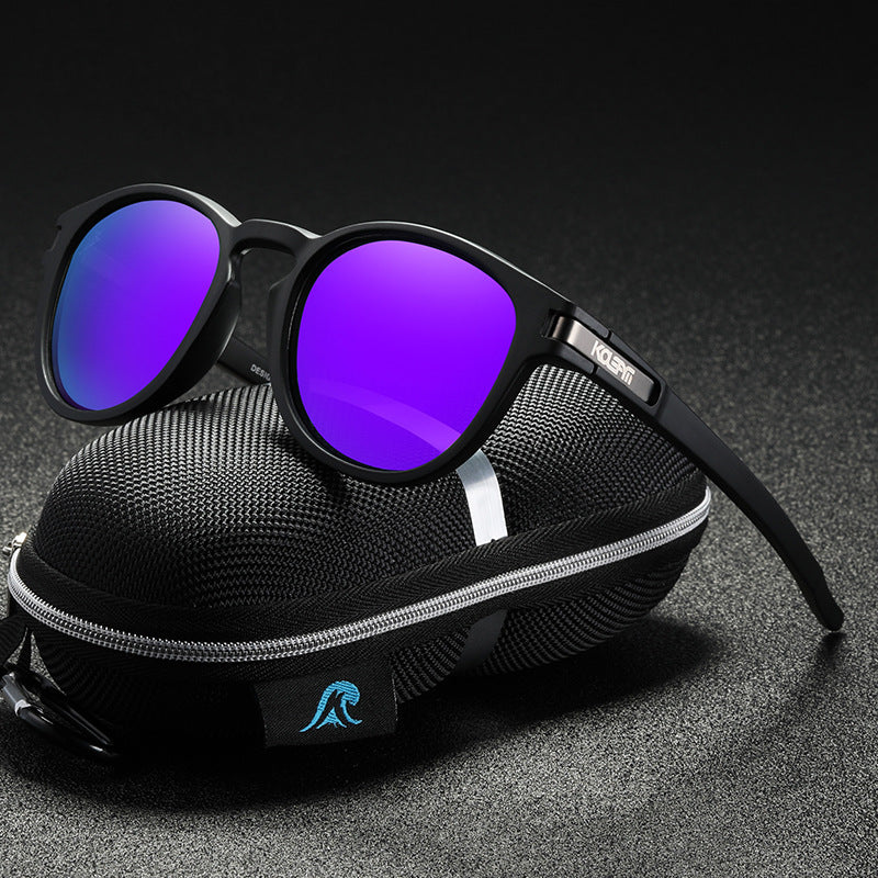 Polarized Round Leopard Print TR90 Sunglasses