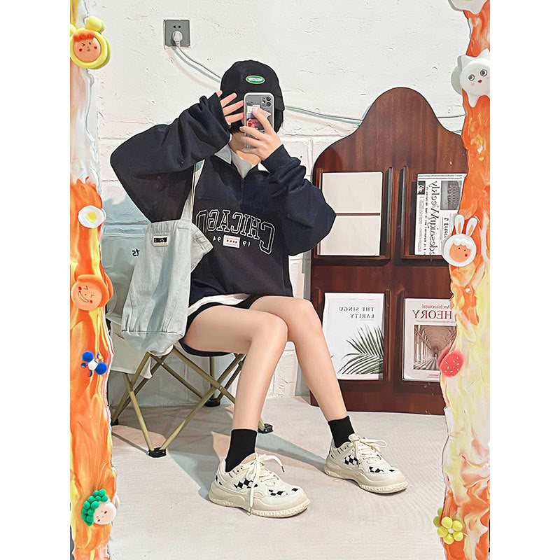 Womens Checkerboard Large Toe Retro Casual Sports Shoes