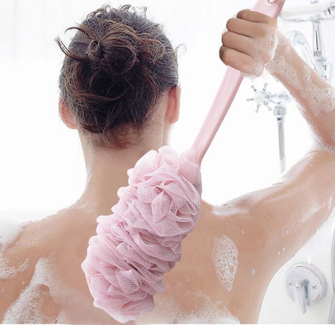 Long Handle Back Scrubber Brush – Soft Mesh Bath & Shower Sponge Brush