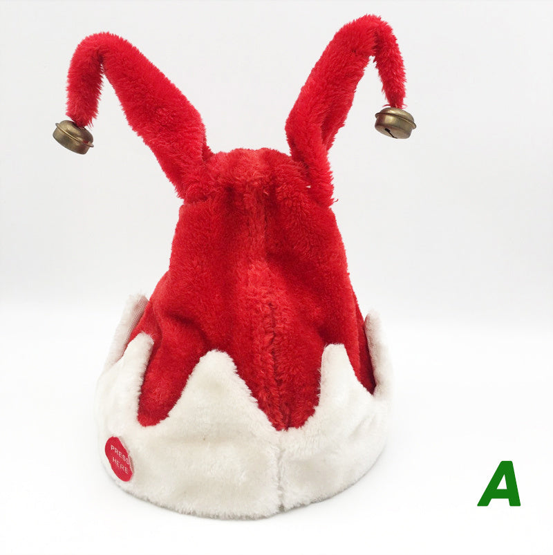 Musical Dancing Santa Hat Plush Christmas Party Decoration
