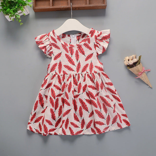 Girls Dress Cotton Summer Floral New Flower-Pattern