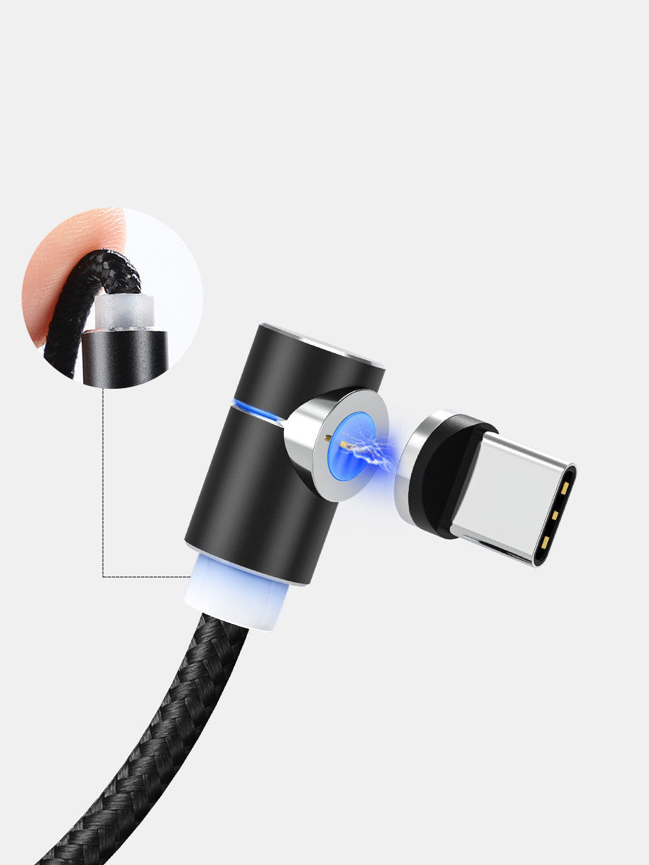Magnetic LED Charging Cable – USB & USB-C Fast Charger