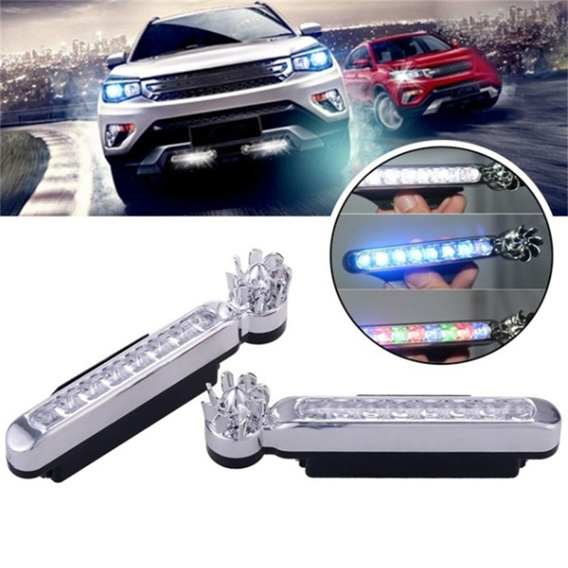 2Pcs Wind Energy Daylight LED Car DRL Strip, RGB Daytime Running Lights for Cars and Motorcycles