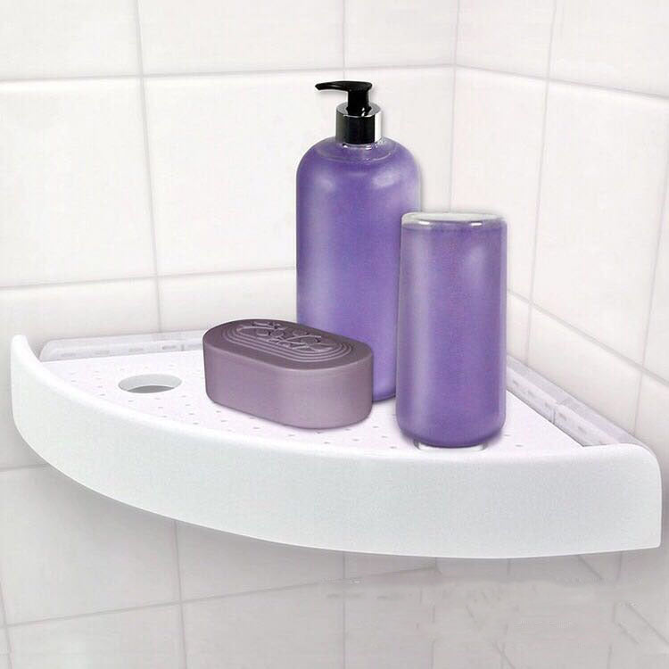 Bathroom Triangle Shelf – Corner Storage Rack with Powerful Suction Cup Placement Board