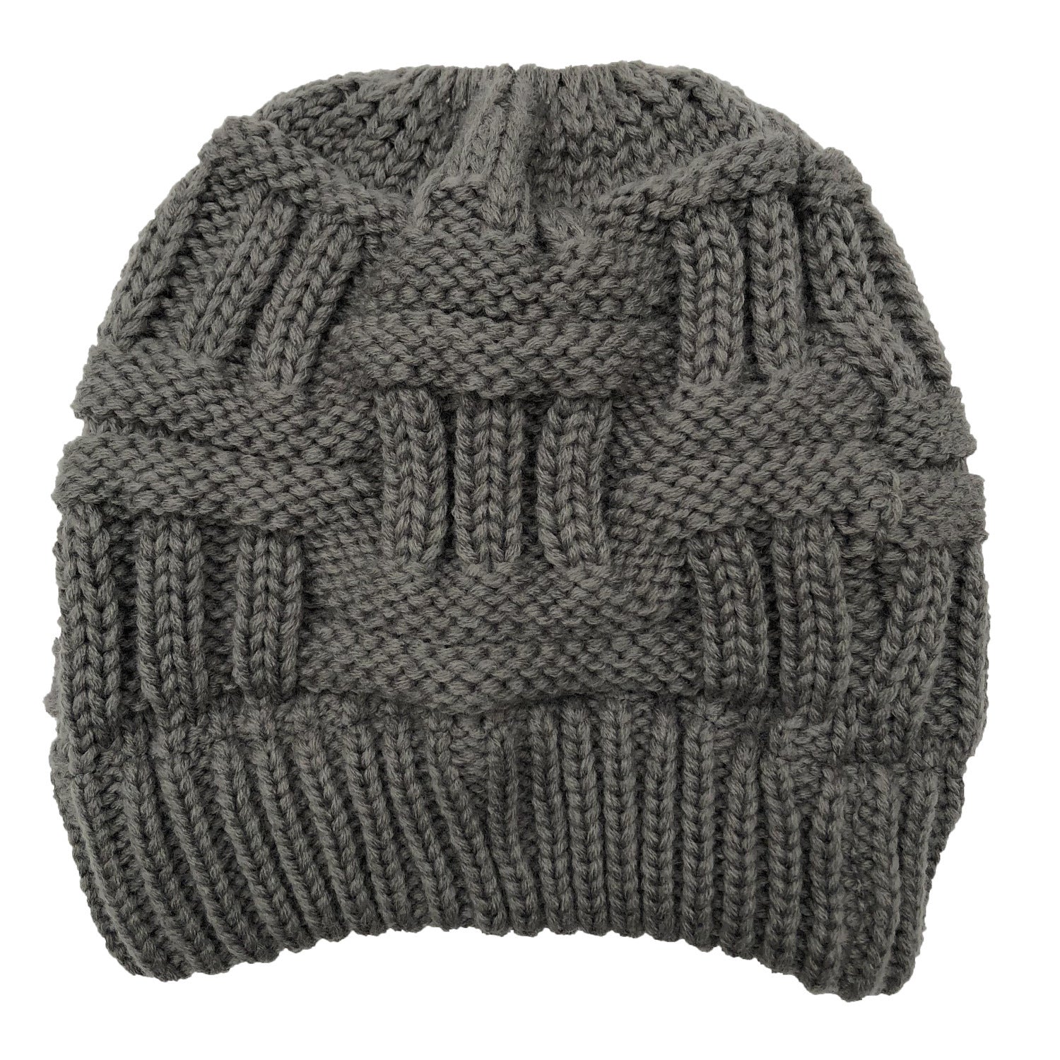 Soft Adjustable Wool Knit Ponytail Winter Hat for Women