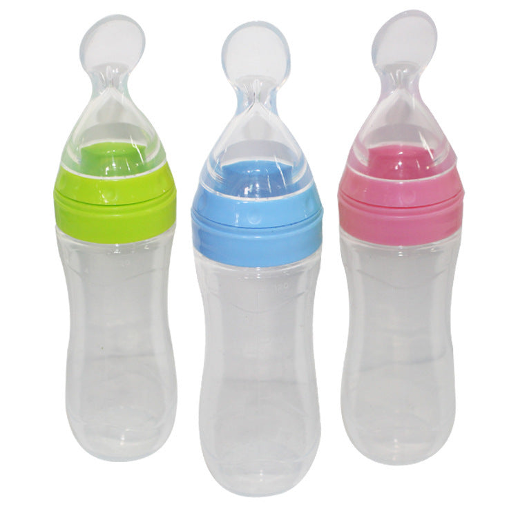 Baby Spoon Bottle Feeder – Soft Silicone Food Dispensing Spoon