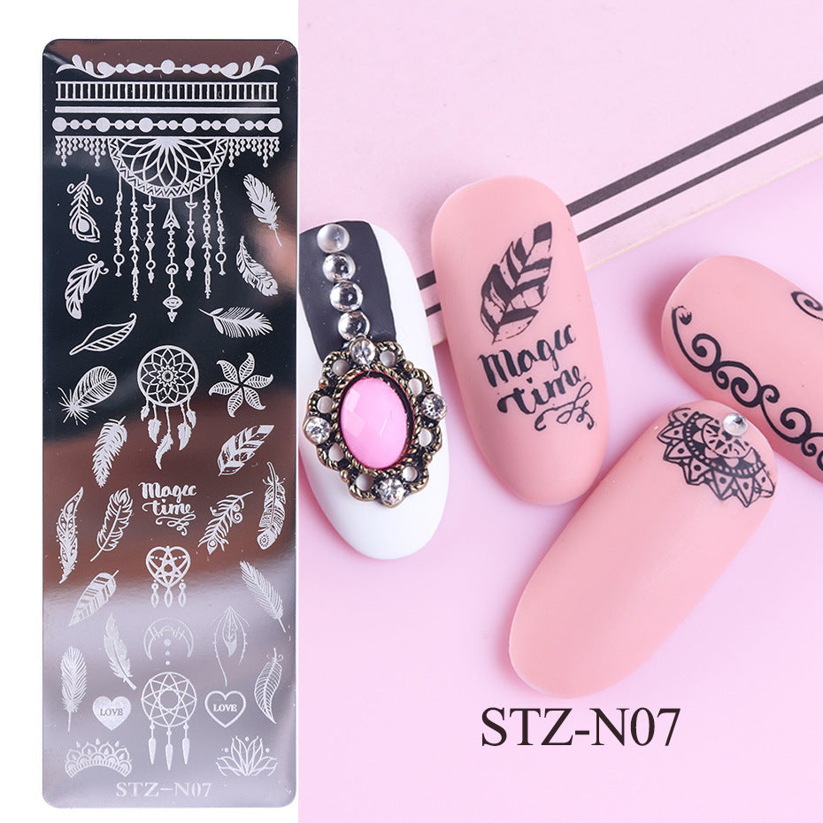 Nail Print Plate – Long Steel Stamping Template for Nail Art