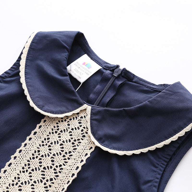 Girls Baby Doll Collar Dress 100 Percent Other Fabric