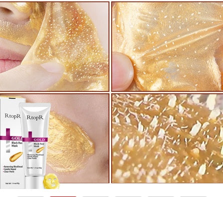 Gold and Black Peel Off Face Mask for Deep Cleansing and Glow