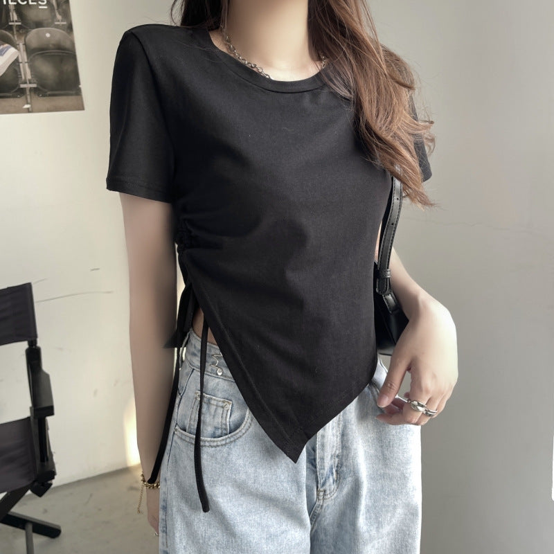 Women's Y2K Minimalist T Shirt Polyester Black
