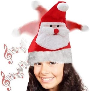 Musical Dancing Santa Hat Plush Christmas Party Decoration