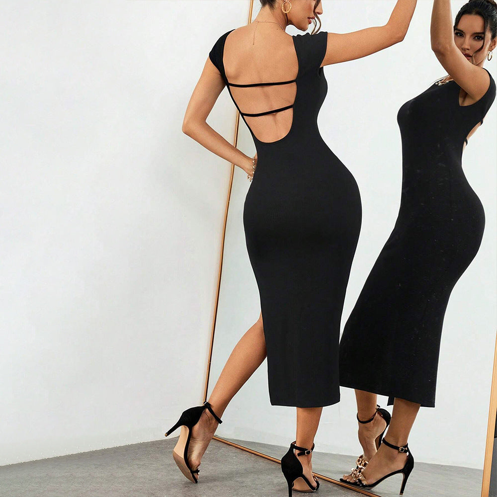 Fashion Women's Bag Hip Maxi Dress
