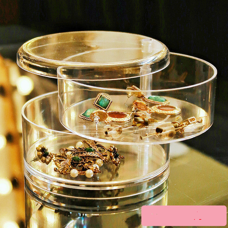 Multilayer Rotatable Plastic Jewelry Storage Box