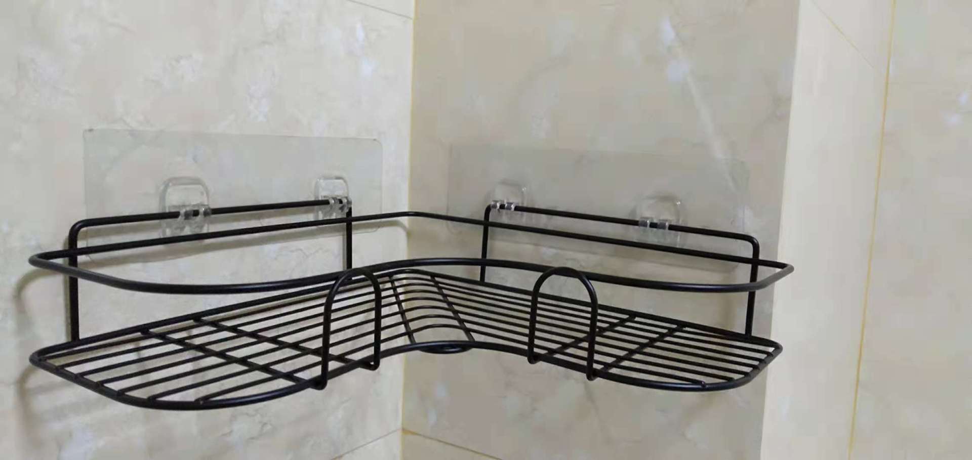 Punch-Free Wall-Mounted Bathroom Storage Rack – Kitchen Corner Shelf with Tripod