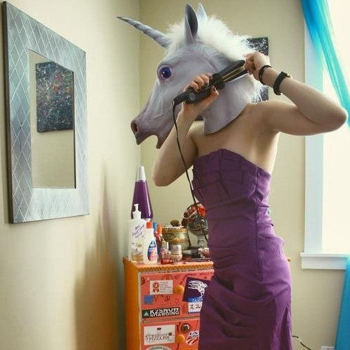 Realistic Latex Unicorn Party Headgear Mask